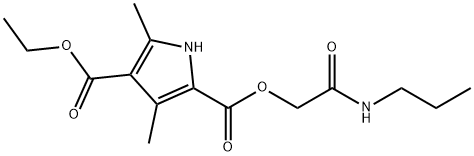 1H-Pyrrole-2,4-dicarboxylicacid,3,5-dimethyl-,4-ethyl2-[2-oxo-2-(propylamino)ethyl]ester(9CI) Struktur