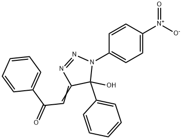 2-[1,5-Dihydro-5-hydroxy-1-(4-nitrophenyl)-5-phenyl-4H-1,2,3-triazol-4-ylidene]-1-phenylethanone Struktur