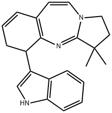 2,3,5,6-Tetrahydro-5-(1H-indol-3-yl)-3,3-dimethyl-1H-pyrrolo[2,1-b][1,3]benzodiazepine Struktur