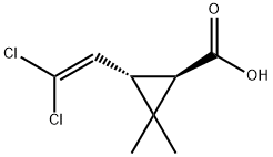 3-(2,2-Dichloroethenyl)-2,2-dimethylcyclopropanecarboxylic acid Struktur