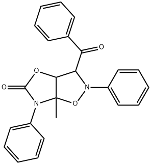 3-Benzoyl-3,3a,6,6a-tetrahydro-6a-methyl-2,6-diphenyloxazolo[5,4-d]isoxazol-5(2H)-one Struktur