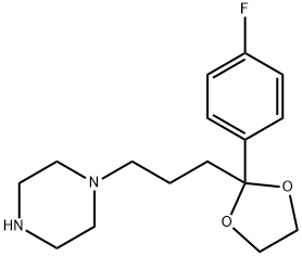 1-(3-[2-(4-Fluorophenyl)-[1,3]dioxolan-2-yl]propyl)piperazine Struktur