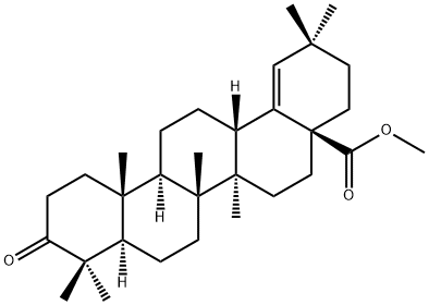 3-Oxoolean-18-en-28-oic acid methyl ester Struktur