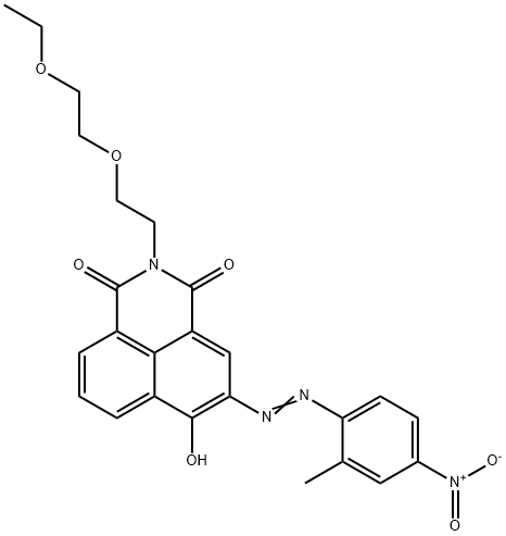 2-[2-(2-ethoxyethoxy)ethyl]-6-hydroxy-5-[(2-methyl-4-nitrophenyl)azo]-1H-benz[de]isoquinoline-1,3(2H)-dione Struktur