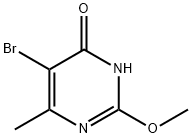 5-Bromo-4-hydroxy-2-methoxy-6-methylpyrimidine Struktur