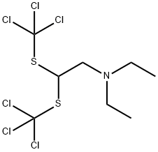 N,N-Diethyl-2,2-bis[(trichloromethyl)thio]ethanamine Struktur