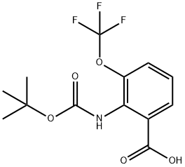 2-[(tert-butoxycarbonyl)amino]-3-(trifluoromethoxy)benzoic acid Struktur