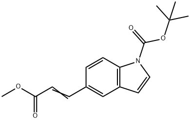 1H-Indole-1-carboxylic acid, 5-(3-Methoxy-3-oxo-1-propenyl)-, 1,1-diMethylethyl ester Struktur