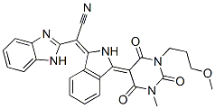 alpha.-[2,3-dihydro-3-[tetrahydro-1-(3-methoxypropyl)-3-methyl-2,4,6-trioxo-5(2H)-pyrimidinylidene]-1H-isoindol-1-ylidene]-1H-benzimidazole-2-acetonitrile Struktur