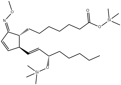 (9Z,13E,15S)-9-(Methoxyimino)-15-(trimethylsiloxy)prosta-10,13-dien-1-oic acid trimethylsilyl ester Struktur