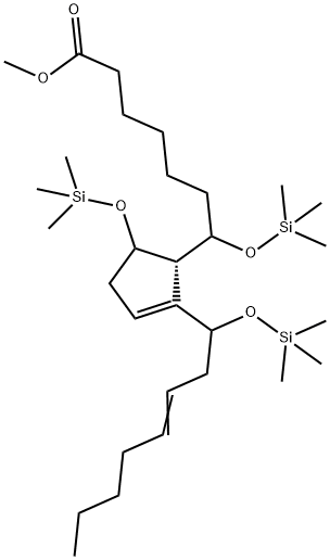 7,9,13-Tris[(trimethylsilyl)oxy]prosta-11,15-dien-1-oic acid methyl ester Struktur