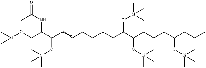 N-[2,9,10,14-Tetrakis[(trimethylsilyl)oxy]-1-[[(trimethylsilyl)oxy]methyl]-3-heptadecenyl]acetamide Struktur