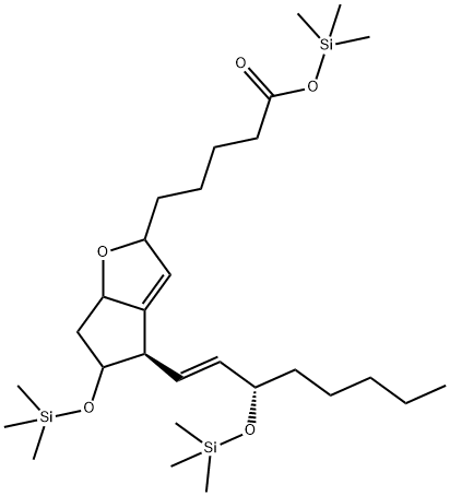 (13E,15S)-6,9-Epoxy-11,15-bis[(trimethylsilyl)oxy]-7,13-prostadien-1-oic acid trimethylsilyl ester Struktur