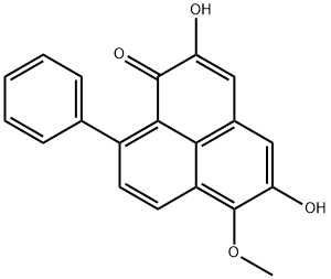 2,5-Dihydroxy-6-methoxy-9-phenyl-1H-phenalen-1-one Struktur