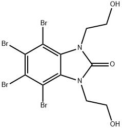 4,5,6,7-tetrabromo-1,3-dihydro-1,3-bis(2-hydroxyethyl)-2H-benzimidazol-2-one Struktur