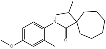 1-(isopropyl)-N-(4-methoxy-2-methylphenyl)cycloheptanecarboxamide Struktur