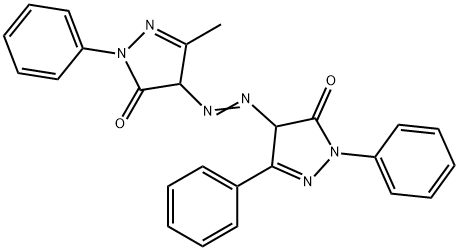 4-[(4,5-Dihydro-3-methyl-5-oxo-1-phenyl-1H-pyrazol-4-yl)azo]-2,4-dihydro-2,5-diphenyl-3H-pyrazol-3-one Struktur