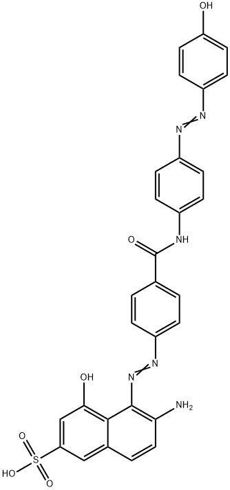 6-amino-4-hydroxy-5-[[4-[[[4-[(4-hydroxyphenyl)azo]phenyl]amino]carbonyl]phenyl]azo]naphthalene-2-sulphonic acid Struktur