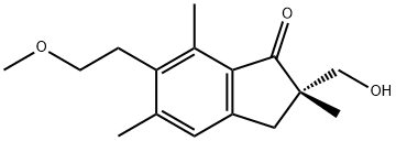 1H-Inden-1-one, 2,3-dihydro-2-(hydroxymethyl)-6-(2-methoxyethyl)-2,5,7 -trimethyl-, (S)- Struktur