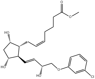 (Z)-7-[2β-[(1E,3R)-3-Hydroxy-4-(3-chlorophenoxy)-1-butenyl]-3α,5α-dihydroxycyclopentane-1α-yl]-5-heptenoic acid methyl ester Struktur