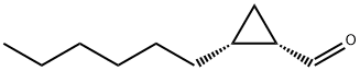 Cyclopropanecarboxaldehyde, 2-hexyl-, (1S,2R)- (9CI) Struktur