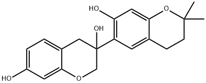 3',4'-Dihydro-2',2'-dimethyl(3,6'-bi-2H-1-benzopyran)-3,7,7'(4H)-triol Struktur