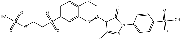 4-[4-[2-Methoxy-5-(2-sulfooxyethylsulfonyl)phenylazo]-3-methyl-5-oxo-2-pyrazolin-1-yl]benzenesulfonic acid Struktur