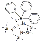 4-[Bis(trimethylsilyl)amino]-2,2,4,4-tetrahydro-1-methyl-2,2,2-triphenyl-3-(trimethylsilyl)-4-[(trimethylsilyl)imino]-1,3,2,4-diazadiphosphetidine Struktur