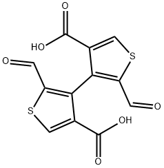 2,2'-Diformyl(3,3'-bithiophene)-4,4'-dicarboxylicacid Struktur