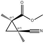 Cyclopropanecarboxylic acid, 2-cyano-1,2-dimethyl-, methyl ester, cis- (9CI) Struktur