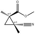 Cyclopropanecarboxylic acid, 2-cyano-1,2-dimethyl-, methyl ester, trans- (9CI) Struktur