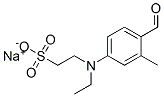 2-[N-Ethyl-N-(4-formyl-3-methylphenyl)amino]-1-ethanesulfonic acid sodium salt Struktur