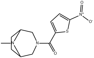 8-Methyl-3-(2-nitro-5-thienylcarbonyl)-3,8-diazabicyclo[3.2.1]octane Struktur