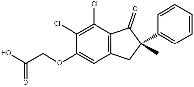 (S)-[(6,7-dichloro-2,3-dihydro-2-methyl-1-oxo-2-phenyl-1H-inden-5-yl)oxy]acetic acid Struktur