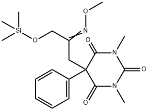 5-[2-(Methoxyimino)-3-(trimethylsiloxy)propyl]-1,3-dimethyl-5-phenylpyrimidine-2,4,6(1H,3H,5H)-trione Struktur