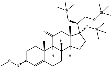 (20S)-3-(Methoxyimino)-17,20,21-tris(trimethylsiloxy)pregn-4-en-11-one Struktur