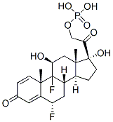 6alpha,9-difluoro-11beta,17,21-trihydroxypregna-1,4-diene-3,20-dione 21-(dihydrogen phosphate) Struktur