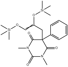 5-[2,3-Bis(trimethylsiloxy)-2-propenyl]-1,3-dimethyl-5-phenylpyrimidine-2,4,6(1H,3H,5H)-trione Struktur