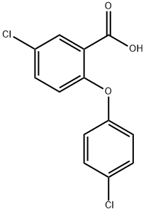 2-(4-Chlorophenoxy)-5-chlorobenzoic acid Struktur