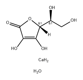 L-アスコルビン酸カルシウム·2水和物 化學(xué)構(gòu)造式