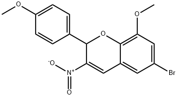 6-Bromo-8-methoxy-2-(4-methoxyphenyl)-3-nitro-2H-1-benzopyran Struktur