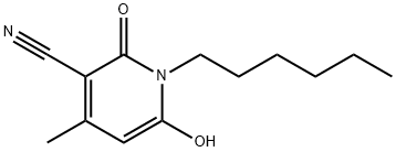 1-hexyl-1,2-dihydro-6-hydroxy-4-methyl-2-oxonicotinonitrile            Struktur