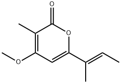 4-Methoxy-3-methyl-6-[(E)-1-methyl-1-propenyl]-2H-pyran-2-one Struktur