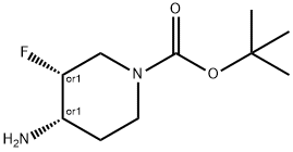 cis-tert-butyl 4-amino-3-fluoropiperidine-1-carboxylate Struktur