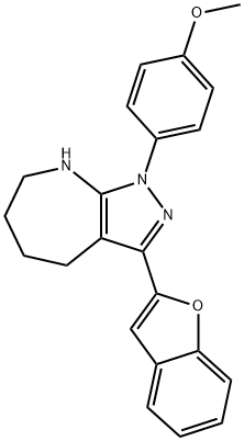 Pyrazolo[3,4-b]azepine, 3-(2-benzofuranyl)-1,4,5,6,7,8-hexahydro-1-(4-methoxyphenyl)- (9CI) Struktur