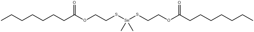 (dimethylstannylene)bis(thioethane-1,2-diyl) dioctanoate Struktur