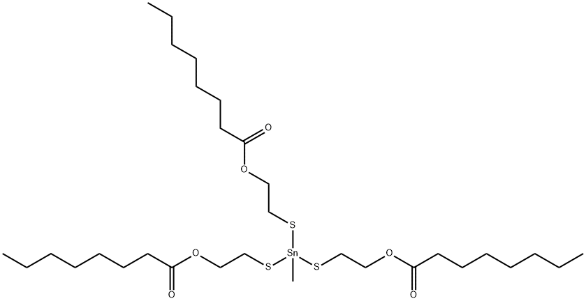 (methylstannylidyne)tris(thioethane-2,1-diyl) trioctanoate Struktur