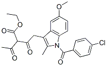 2-Acetyl-4-[1-(p-chlorobenzoyl)-5-methoxy-2-methyl-1H-indol-3-yl]-3-oxobutyric acid ethyl ester Struktur