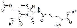 [6R-[6alpha,7beta(R*)]]-3-(acetoxymethyl)-7-[(5-amino-5-carboxypentanoyl)amino]-8-oxo-5-thia-1-azabicyclo[4.2.0]oct-2-ene-2-carboxylic acid, potassium salt Struktur