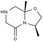 5H-Oxazolo[3,2-a]pyrazin-5-one,hexahydro-3,8a-dimethyl-,(3R,8aS)-rel-(9CI) Struktur